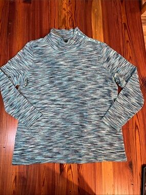 T by Talbots Space Dye Waffle-Knit Mockneck, Size X (14/16)